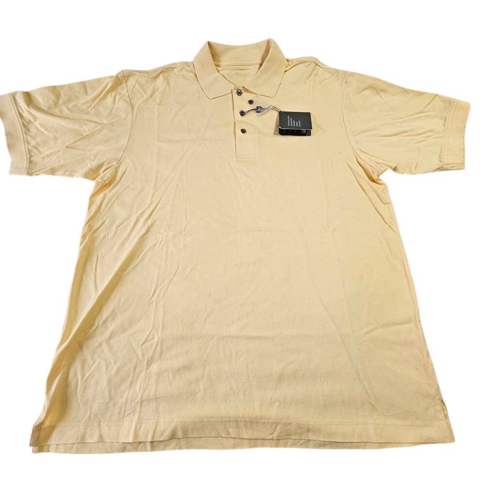 Glen Echo Sports Wear Polo Shirt Size XL NWT FLAW Butter Color 3 Button Cotton